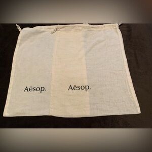 AESOP (2) Lightweight drawstring tan dust bags VVGUC